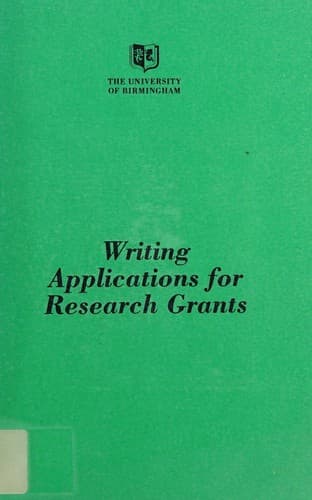 Tapa de Writing applications for research grants