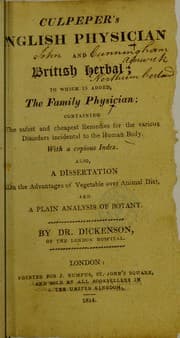 Tapa de Culpeper's English physician and British herbal