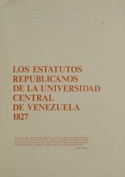 Tapa de Los estatutos republicanos de la Universidad Central de Venezuela, 1827
