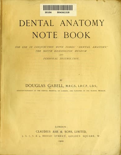 Tapa de Dental anatomy note book ...
