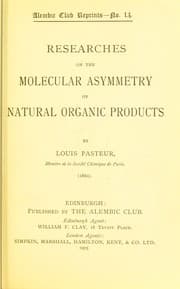 Tapa de Researches on the molecular asymmetry of natural organic products (1860)
