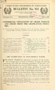 Tapa de Commercial utilization of grape pomace and stems from the grape-juice industry