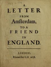 Tapa de A letter from Amsterdam, to a friend in England