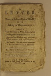Tapa de A letter to a member of the Lower House of Assembly of the colony of Connecticut