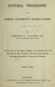 Tapa de Natural philosophy for London university matriculation ...