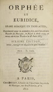 Tapa de Orphée et Euridice