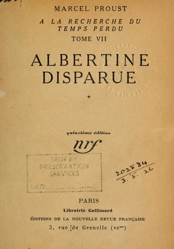 Tapa de A la recherche du temps perdu