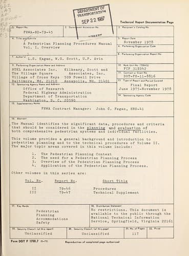Tapa de A pedestrian planning procedures manual