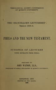 Tapa de Philo and the New Testament; synopsis of lectures with extracts from Philo