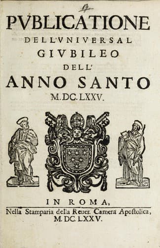 Tapa de Publicatione dell'vniversal giubileo dell' Anno Santo M.DC.LXXV