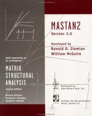 Tapa de Matrix Structural Analysis, MATSTAN 2 Version 2. 0