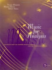 Tapa de Music for Analysis