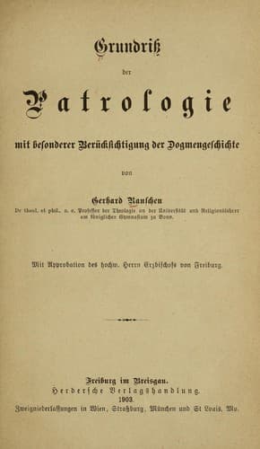 Tapa de Grundriss der Patrologie