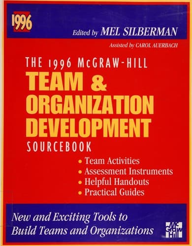 Tapa de 1996 McGraw-Hill Team and Organization Developmentsourcebook
