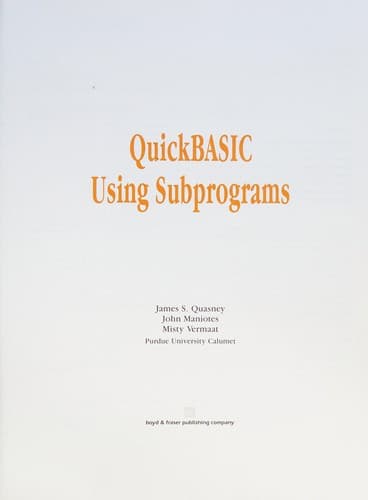 Tapa de QuickBASIC using subprograms