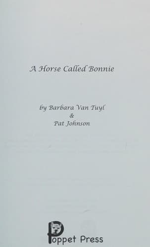 Tapa de A Horse Called Bonnie