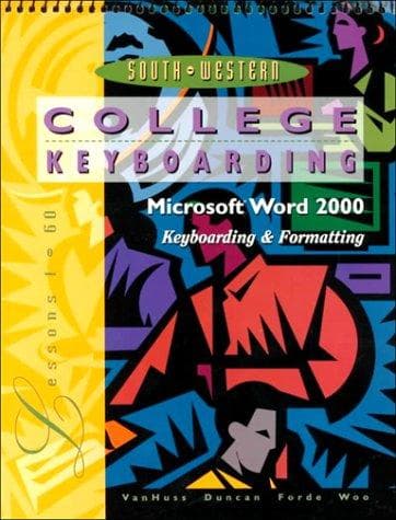 Tapa de College Keyboarding, Microsoft Word 2000, Lessons 1-60