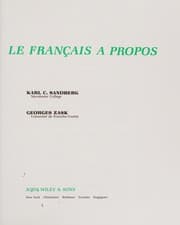 Tapa de Le français à propos