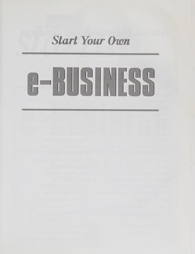 Tapa de Start Your Own E-Business