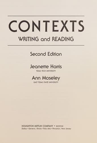 Tapa de Contexts, writing and reading