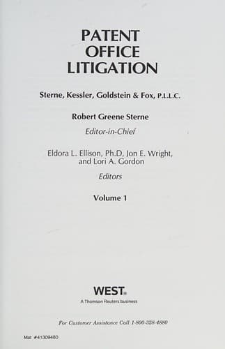 Tapa de Patent Office litigation