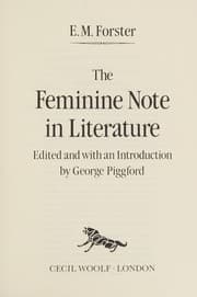 Tapa de The feminine note in literature