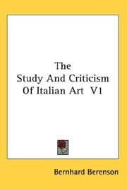 Tapa de The Study And Criticism Of Italian Art V1