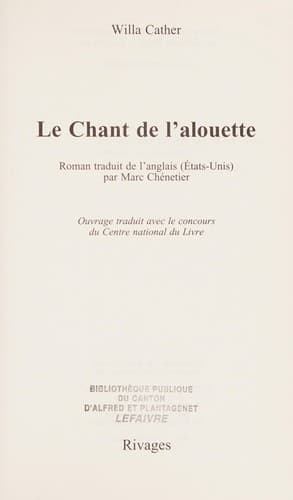 Tapa de Le chant de l'alouette