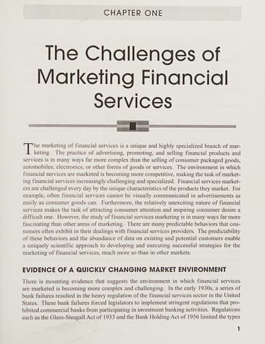 Tapa de Marketing financial services