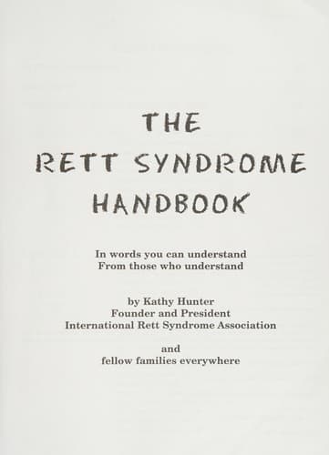 Tapa de The Rett Syndrome handbook