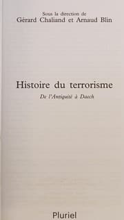 Tapa de Histoire du terrorisme