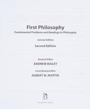 Tapa de First Philosophy : Concise Edition, second Edition