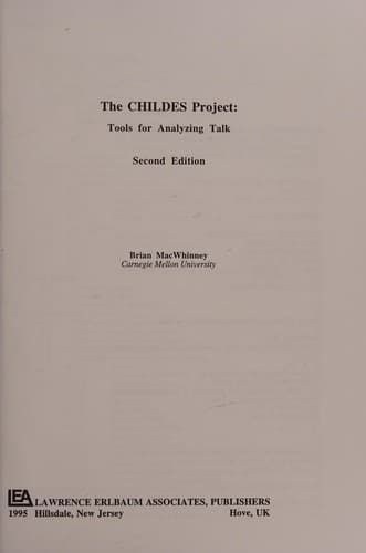 Tapa de The CHILDES project