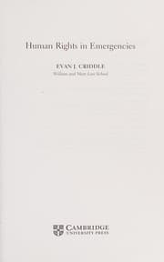 Tapa de Human Rights in Emergencies