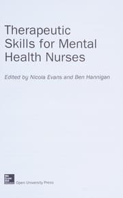Tapa de Therapeutic Skills for Mental Health Nurses