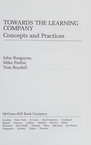 Tapa de Towards the learning company