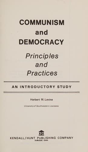 Tapa de Communism and democracy