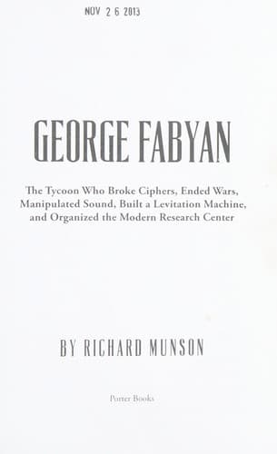 Tapa de George Fabyan