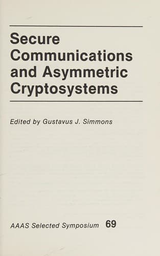 Tapa de Secure Communications and Asymtrc Cryptosystem (AAAS selected symposium)