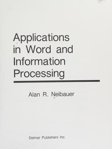 Tapa de Applications in word and information processing