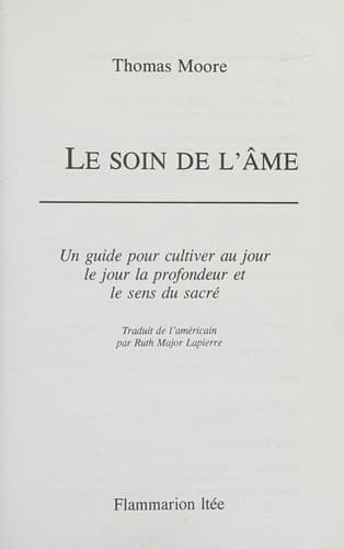 Tapa de Le soin de l'âme