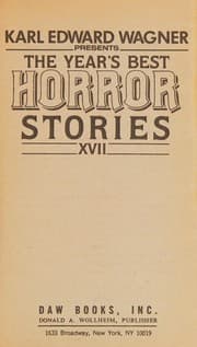 Tapa de The Years Best Horror Stories