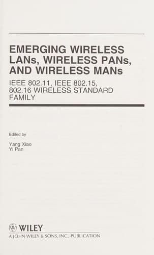 Tapa de Emerging wireless LANs, wireless PANs, and wireless MANs