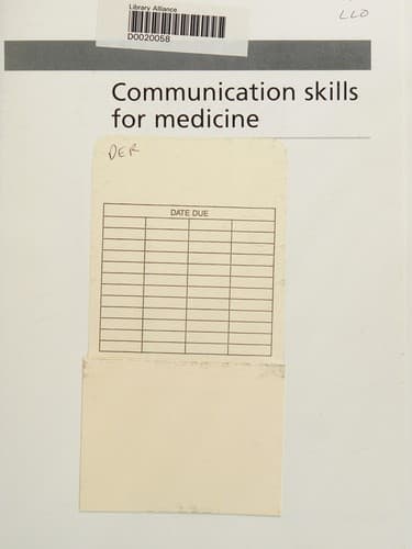 Tapa de Communication skills for medicine