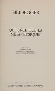 Tapa de Qu'est-ce que la métaphysique?