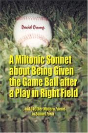 Tapa de A Miltonic Sonnet about Being Given the Game Ball after a Play in Right Field