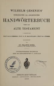 Tapa de Wilhelm Gesenius' Hebräisches und aramäisches Handwörterbuch über das Alte Testament