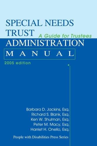 Tapa de Special needs trust administration manual