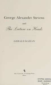 Tapa de George Alexander Stevens and The Lecture on heads