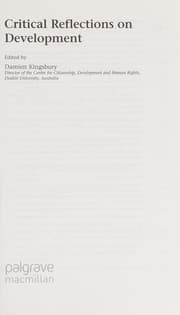 Tapa de Critical reflections on development
